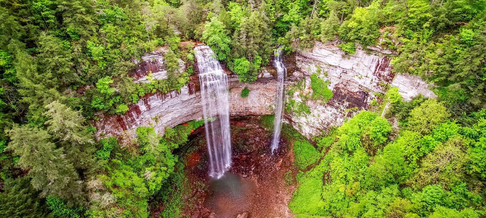 fall creek falls waterfall drone